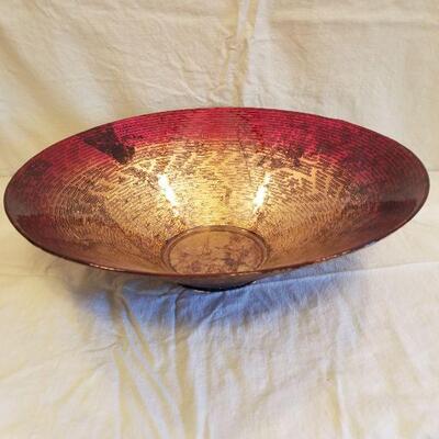 Red & gold glass bowl