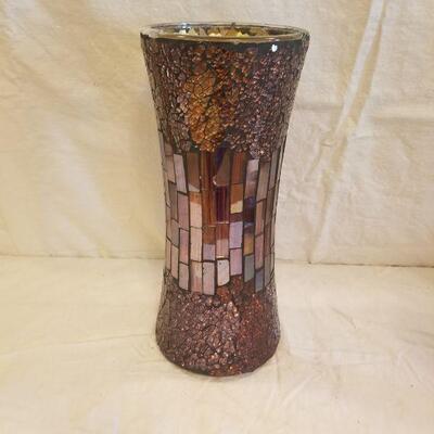 Tall mosaic glass vase