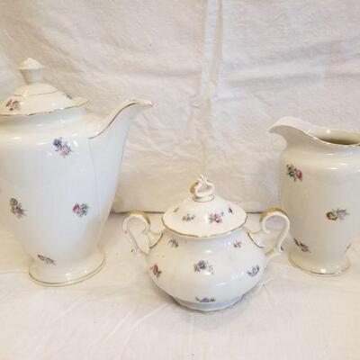 Vintage Rosenthal Coffee, sugar & Creamer from Germany (Chippendale pattern- circa 1950)