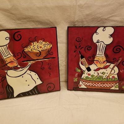 2 piece set of chef pictures