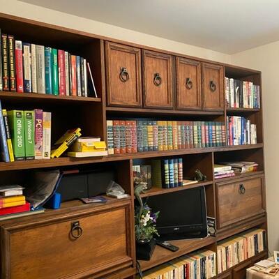 Large Bookcase - $100 - 90" Long x 18" Deep x 84" High