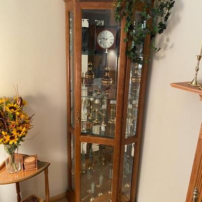 Lighted Corner Curio Cabinet - $90 - 75" High x 32" Wide 