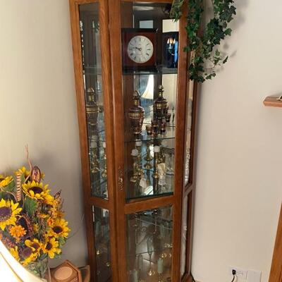Lighted Corner Curio Cabinet - $90 - 75" High x 32" Wide 