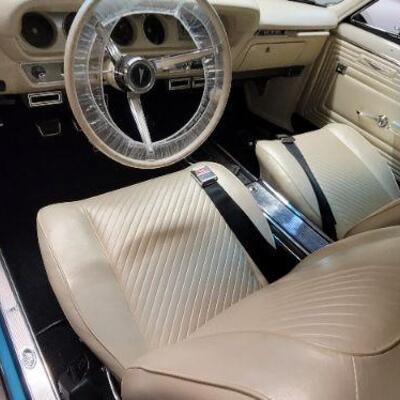 Pontiac GTO white leather interior detail