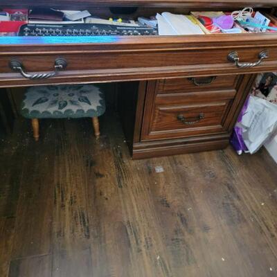 vintage wood office desk