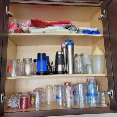 Thermoses coffee mugs and glassware