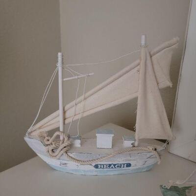 Wooden sailboat decoration