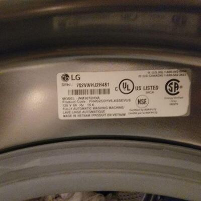 LG true balance washer label detail