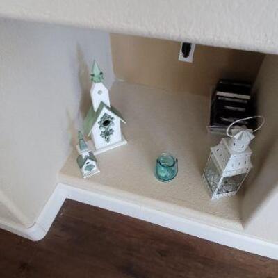 Small wood houses , white lantern decoration