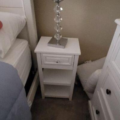 White wood nightstand