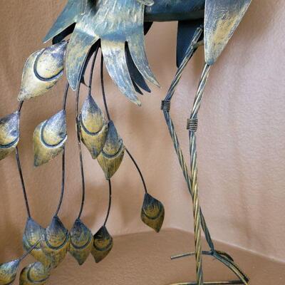 Metal peacock decoration