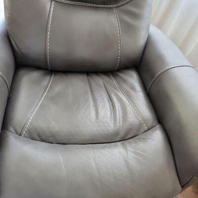 Gray leather recliner