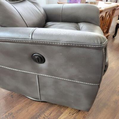 Gray leather recliner