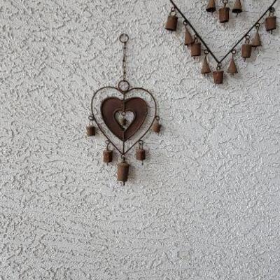 Iron heart shaped wind chime