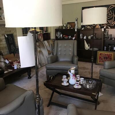 Antique Floor Lamps/Made From Church Candle Lighting Rods