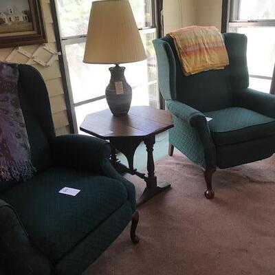 Two Upholstered Recliners