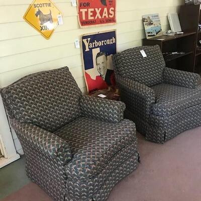 Two Matching Upholstered Rocking Chairs