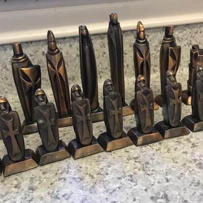 Rare Copper/Pewter Chess Set