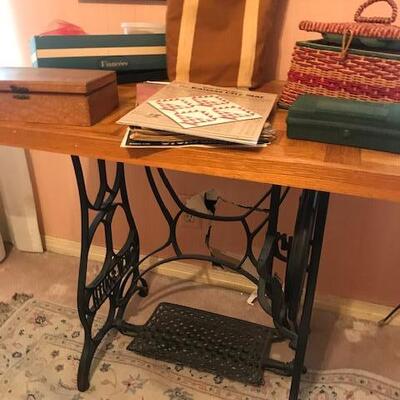 Antique Sewing Machine Table