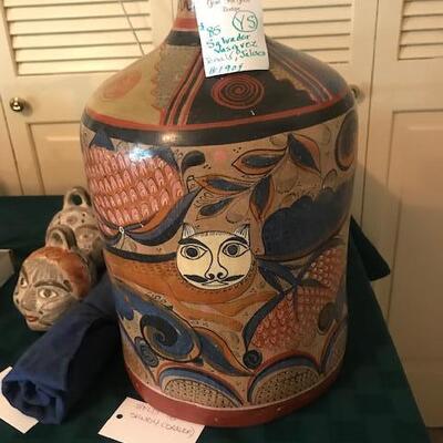 Hand-painted Mexican Pottery Jug