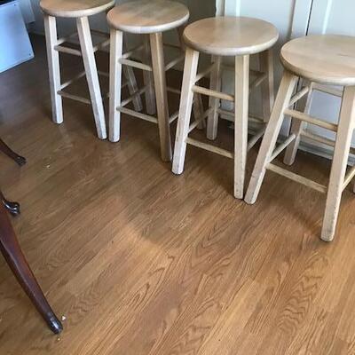 Four Counter Height Wood Stools