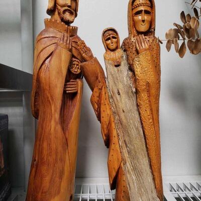2350	

2 Wooden Sculptures By Leonardo Salazar
Measures Approx 9"x4"x26"-7"x5"x25"