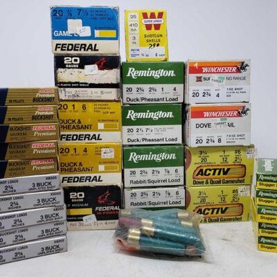 8668	

Large Lot of 20 GA Shells
Brands include remington, winchester, and federal