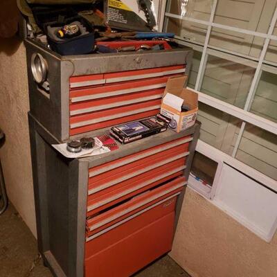 
#4514 â€¢ Craftsman Tool Box with Tools, Central Pneumatic Blaster Gun