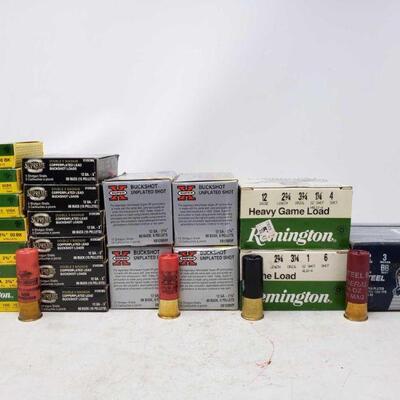 8676	

200 12 GA shotgun shells
Brands include Remington, Winchester, and Federal