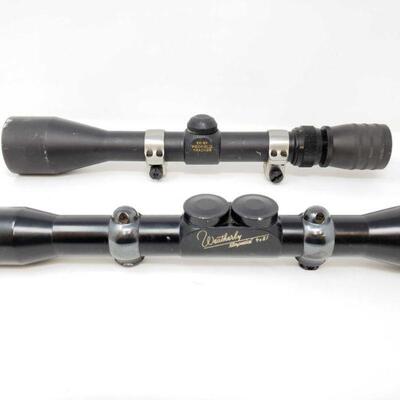 
#8137 â€¢ Weatherly Imperial 4x81 And Redfield Tracker 3x-9x Rifle Scopes