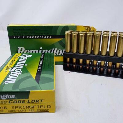 8680	

Big Lot of 30-06 cartridges with leather pouches and One small box of .38 S&W
Brands include remington and winchester
