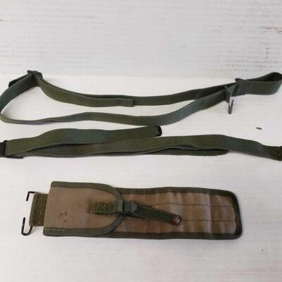 #8316 â€¢ U.S. Military M1 Cleaning Rod Case, Rifle Sling, And Belt