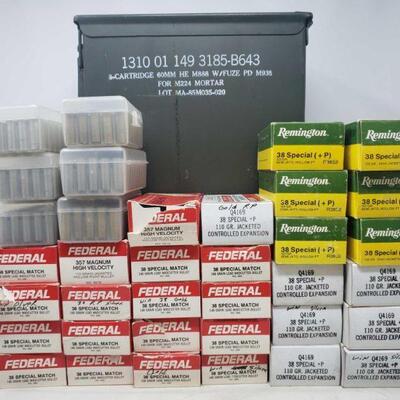 8684	

Huge lot of .38 special and .357 Magnum reloading brass and Ammo Case
Brands include Winchester, Remington, and Federal
