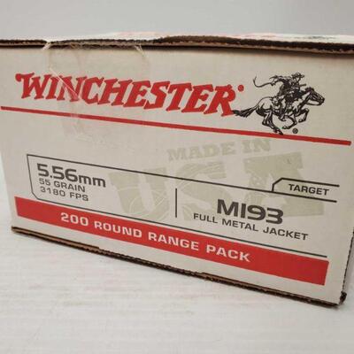 792	

New In Box 200 Rounds Of Winchester 5.56mm 55 Grain, 3180 FPS MI93 Full Metal Jacket
Sealed But Opened For Picture Purposes