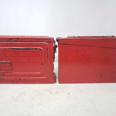 8724	

Seven ammo cans in various sizes and colors
Sizes range between 11"x7"x4"-17"x14"x8"