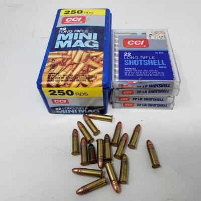 8650	

250 rounds of CCI .22 lr Mini Mag, 80 Rounds of .22lr Shotshell, and 16 rounds of mixed .22 Ammunition
250 rounds of CCI .22 lr...