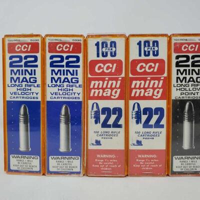 
#8646 â€¢ 400 Rounds Of CCI .22 LR, 100 Rounds Of CCI .22 LR Hollow Point