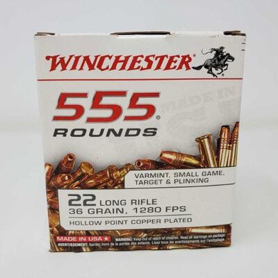 #750 â€¢ Approx 555 Rounds Of 22 LR 36 Grain 1280 FPS- Hollow Point Copper Plated