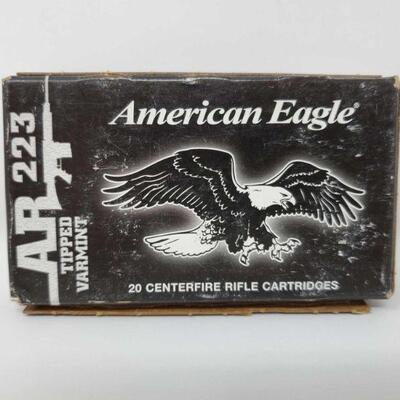 #760 â€¢ 20 Rounds Of American Eagle REM 50 Grain Tipped Varmint