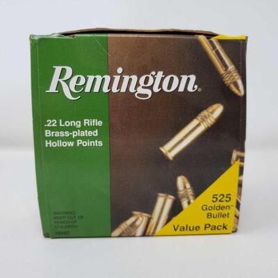 
#8606 â€¢ 525 Rounds Of Remington .22 LR Brass-plated Hollow Points