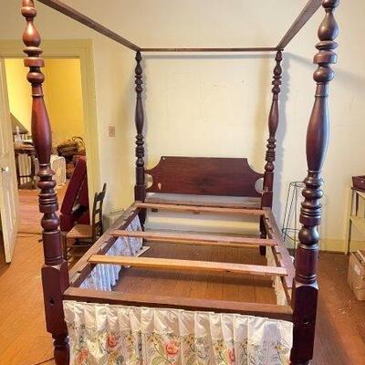 Antique Empire Poster Canopy Bed. Provenance: Stevensburg, VA 1830's