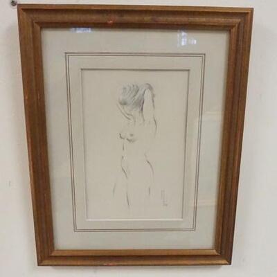 1179	FRAMED NUDE ARTWORK SIGNED PERRY ZIMMERMAN 74, 5 IN X 8 IN IMAGE SIZE
