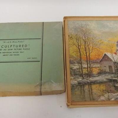 1148	ANTIQUE WOOD SCULPTURED JIG SAW PUZZLE, BUILT, 2 DIMENSIONAL
