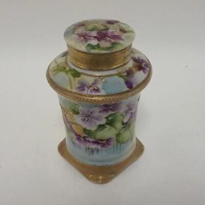 1090	HAND PAINTED NIPPON COVERED VASE, 6 IN HIGH
