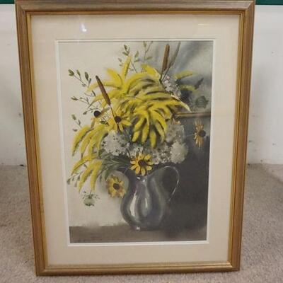 1172	FRAMED WATERCOLOR STILL LIFE SIGNED HELEN FLEMING, 20 3/4 IN X 26 3/4 IN OVERALL

