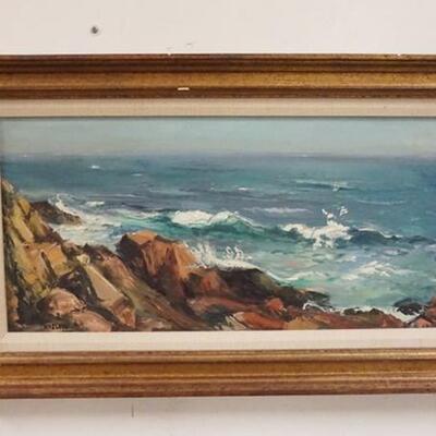 1151	OIL PAINTING ON BOARD SIGNED KOZLOW, SHORE SCENE, 24 1/2 IN X 14 1/2 IN OVERALL
