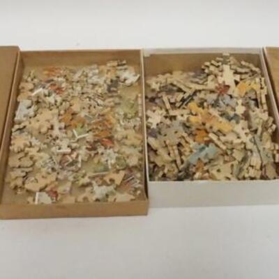 1144	LOT OF 2 ANTIQUE WOOD JIG SAW PUZZLES, NUMBER OF PIECES UNCERTAIN
