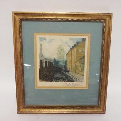1191	FRAMED SIGNED PRINT OF STREET SCENE, 6 3/4 IN X 7 IN IMAGE SIZE
