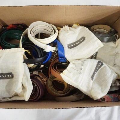 1233	LARGE LOT OF MISC. BELTS/BELT BUCKLES. VARYING DEGREES OF AS FOUND.
