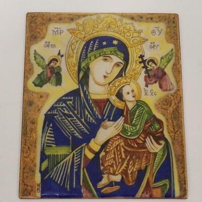 1160	RUSSIAN ORTHODOX ICON ENAMEL ON COPPER, 4 IN X 5 IN
